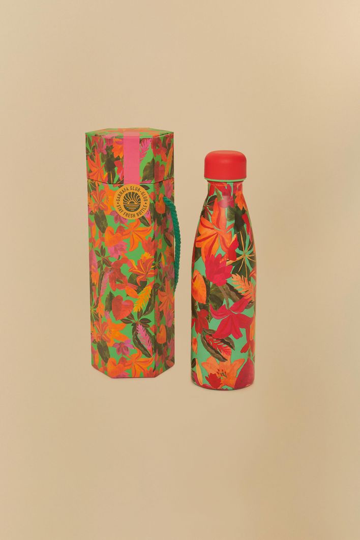 garrafinha glub estampada floral tropical