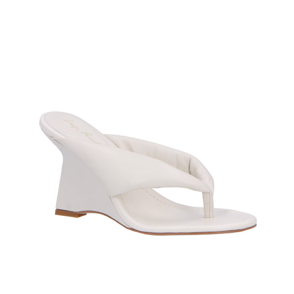 MULE DE DEDO ANABELA EM COURO OFF WHITE