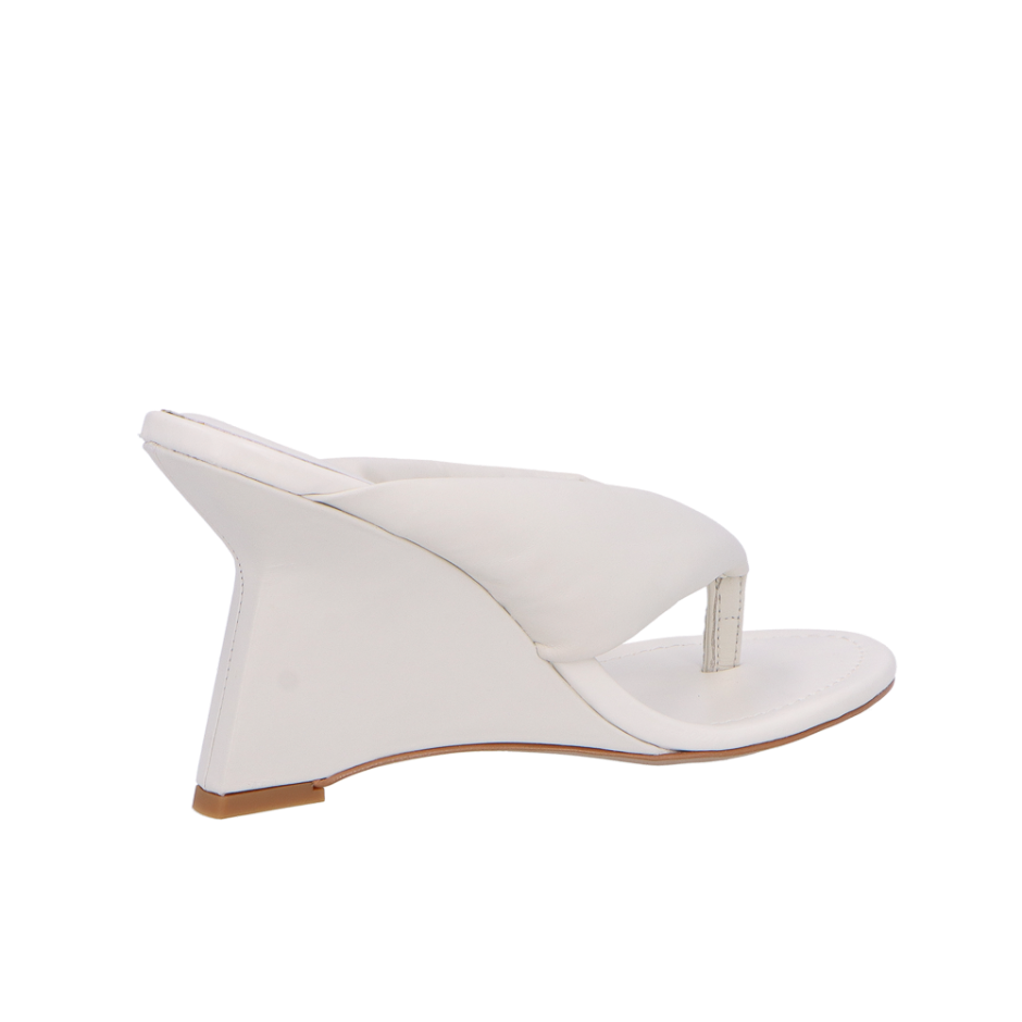 MULE DE DEDO ANABELA EM COURO OFF WHITE