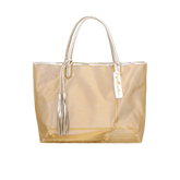 BOLSA TOTE GRANDE EM TELA MESH DOURADO