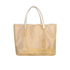 BOLSA TOTE GRANDE EM TELA MESH DOURADO