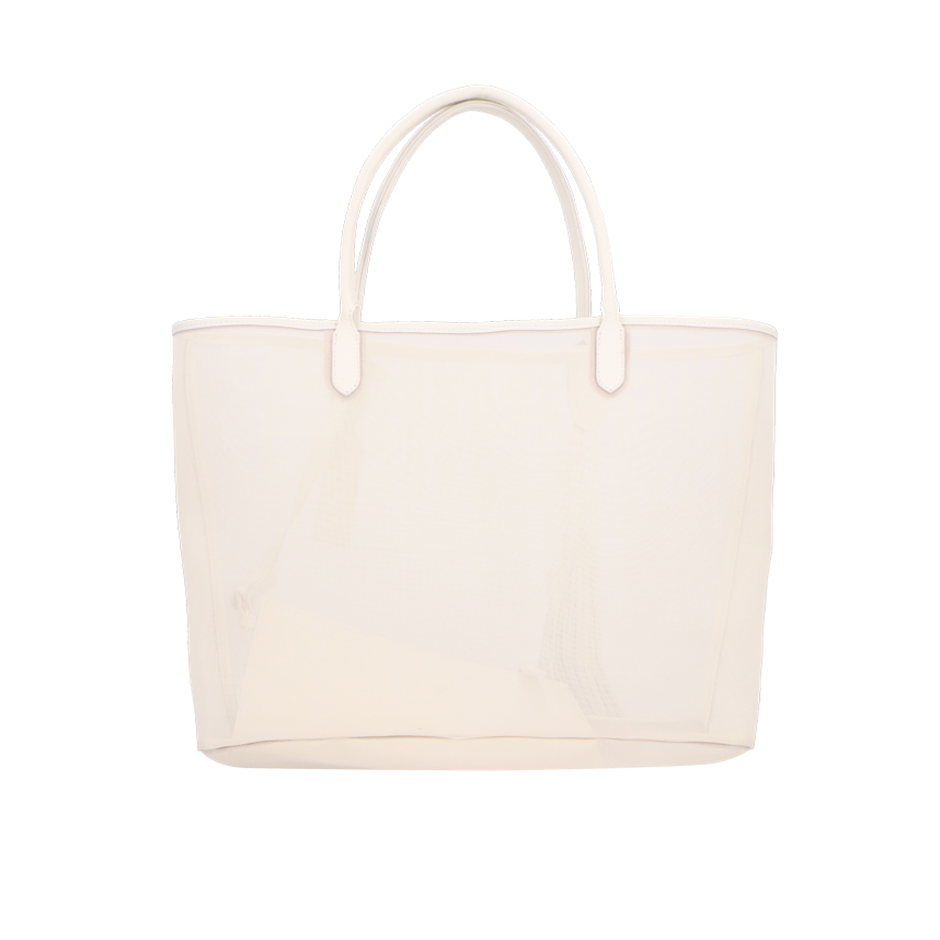 BOLSA TOTE GRANDE EM TELA MESH OFF WHITE