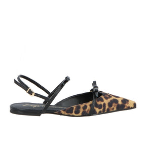 SAPATILHA BICO FINO SLINGBACK LAÇOS ONÇA