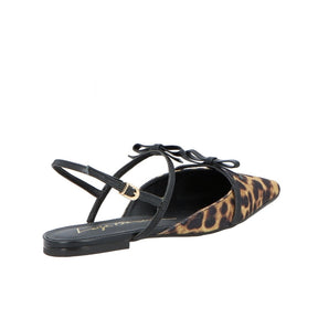 SAPATILHA BICO FINO SLINGBACK LAÇOS ONÇA