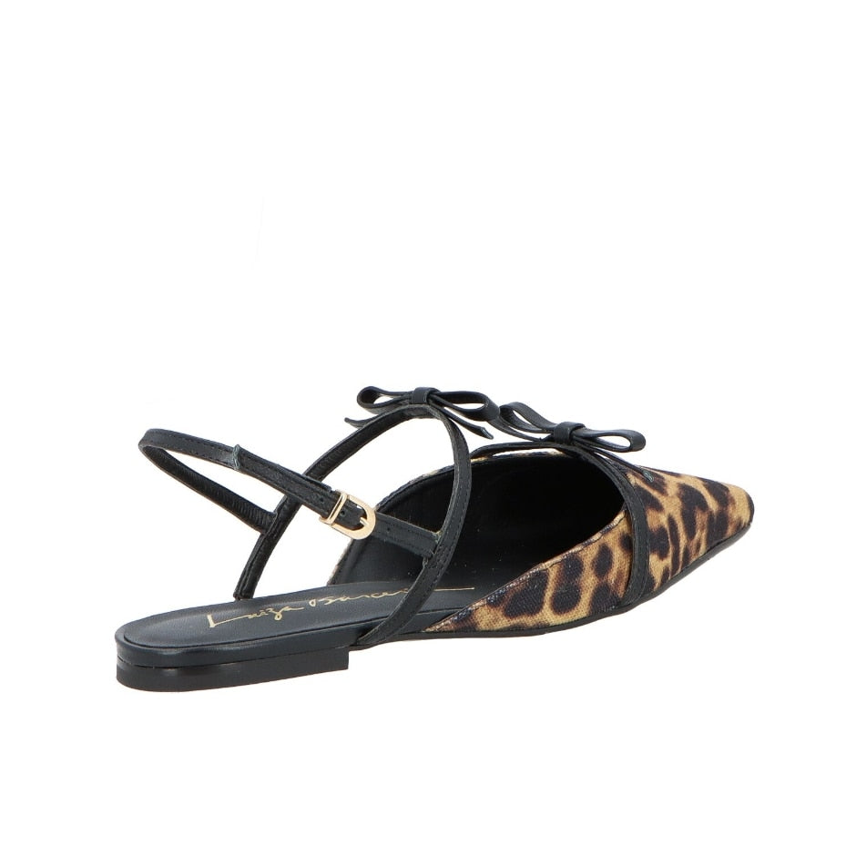 SAPATILHA BICO FINO SLINGBACK LAÇOS ONÇA